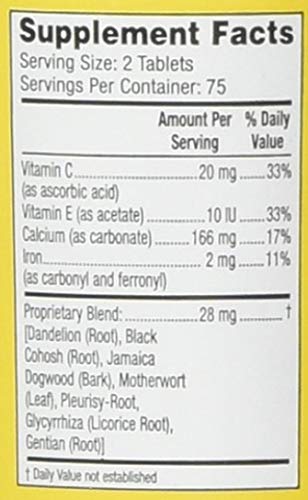 [Australia] - Lydia Pinkham Herbal Supplement Tablets for Menstruation and Menopause Support, 150 Count 