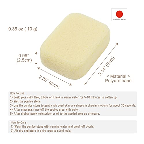 [Australia] - Pumice Stone for Feet, Body, Hands [Made in Japan] Coconut Oil Blended for Extra Fine Smooth Finish, Soft Foot Pumice Scrubber 