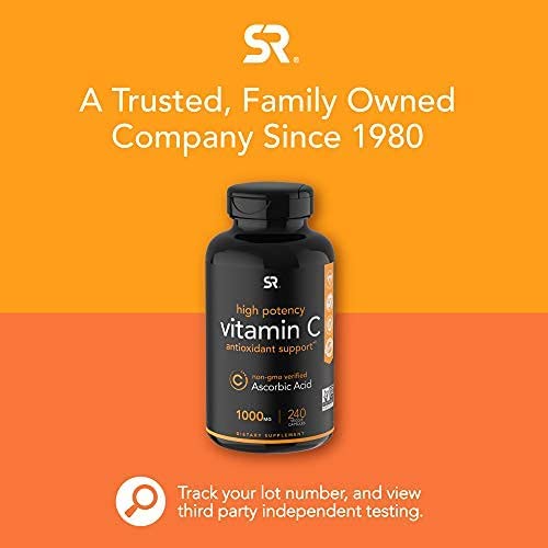 [Australia] - Vitamin C 1000mg (240 Veggie-Capsules) | Non-GMO Project Verified Vitamin C Supplement for Immune Support & Antioxidant Protection 240 Count (Pack of 1) Softgels 