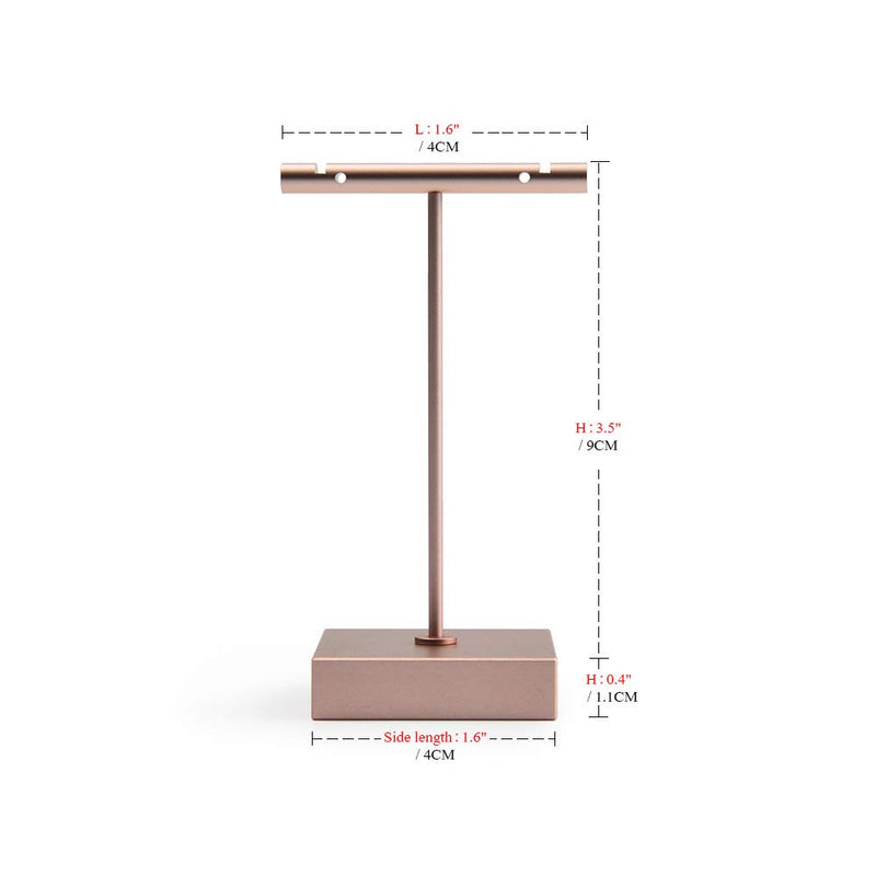 [Australia] - Oirlv Pure Metal T- Shape Earring Display Stand Showcase Organizer Earring Tree(Rose Gold) Rose Gold 