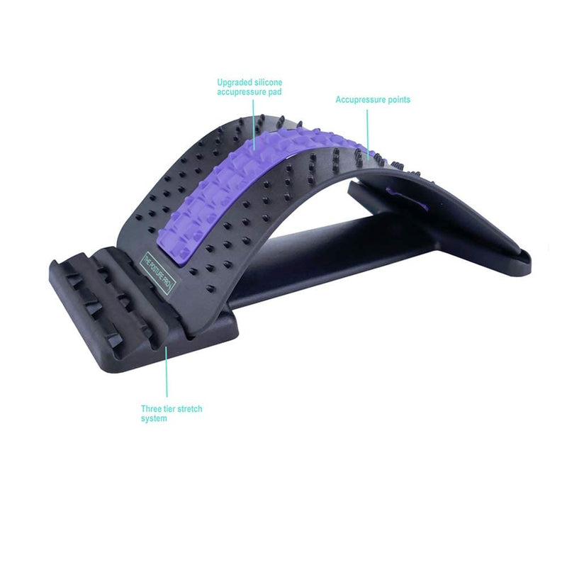 [Australia] - Back Stretcher Posture Corrector Spinal Pain Relief Muscle Tension Relaxation for Men Women Adjustable Design Support Equipment for Acupressure Massage Office Chair 
