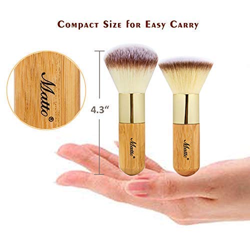 [Australia] - Matto Bamboo Makeup Brush Set Face Kabuki 2 Pieces - Foundation and Powder Makeup Brushes for Mineral BB Cream 