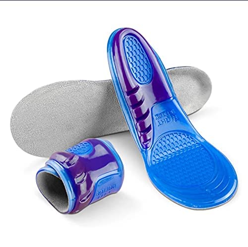 [Australia] - Unisex Orthotic Silicone Gel Shoes Insoles Shock Absorbing Full Length Pair of Boots & Sports Shoe Massaging Feet Shoe Inserts (Large Size UK 9 to 12) 