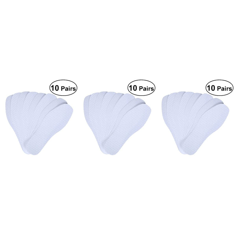 [Australia] - DOITOOL 30 Pairs Disposable Breathable Barefoot Insoles Flat Insole Liner Insert Sports Summer Foot Odor Eliminator Insoles Size 45 ( White ) 