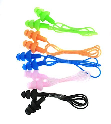 [Australia] - CTKcom 5 Pcs Silicone Gel Soft Earplug Corded String Ear Plugs for Swimming,Pack of 5,Blue 