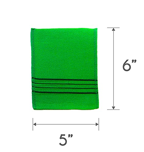 [Australia] - Songwol Towel Exfoliating Towel Bath Washcloth 4 Pcs (Green) for Dead Skin Green 4p 