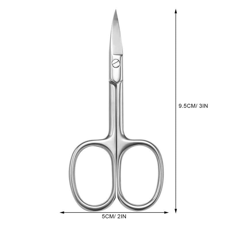 [Australia] - BEZOX Curved Blade Scissors Used as Cuticle Scissors,Nail Scissor or Eyebrow Scissors, Professional Stainless Steel Manicure Scissors for Man and Women - W/Leather Packing Bag Light Silver 