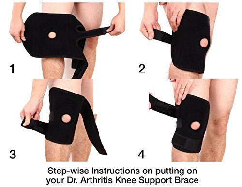 [Australia] - Doctor Developed Premium Copper Lined Knee Support Brace and Doctor Written Handbook - Guaranteed Relief & Support for Knee Injuries and Other Knee Conditions (Black) Black 