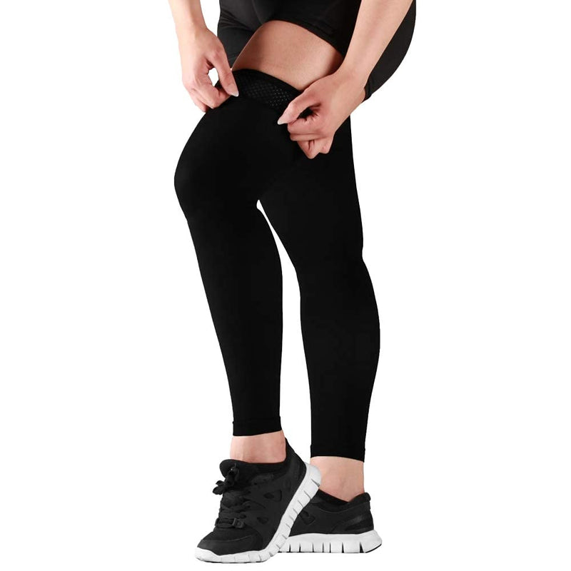 [Australia] - 3XL Mojo Compression Stockings 20-30mmHg Thigh Leg Sleeve Firm Opaque Graduated Medical Support Hose Black XXXL 3X-Large 