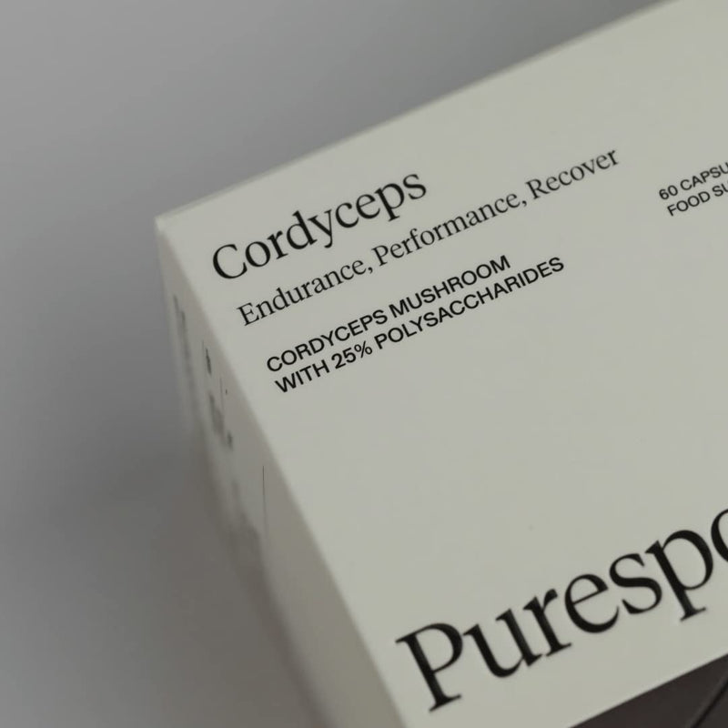 [Australia] - Puresport Cordyceps Supplement | 60 Capsules | Cordyceps Mushrooms with 25% Polysaccharides | Cardiovascular Cordyceps, Endurance, Performance and Recover 