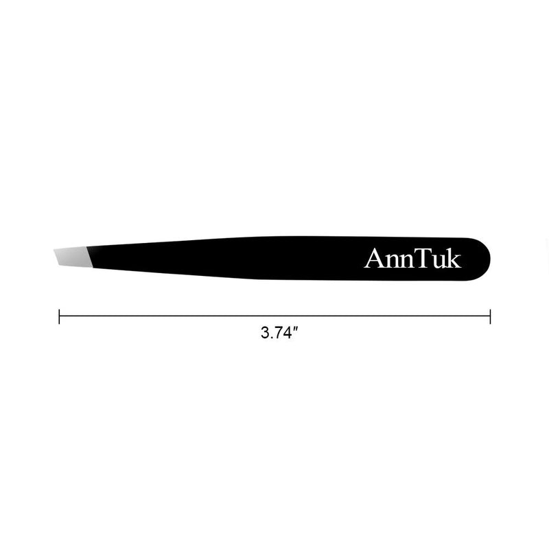 [Australia] - Slant Tweezers Set, 3 Pcs Anntuk Premium Stainless Steel Slant Tips Tweezers, Black 3 Slant Tips 