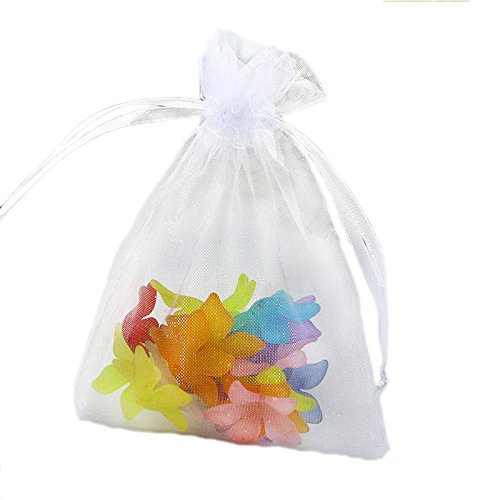 [Australia] - 100 PCS Organza Gift Bags Wedding Jewelry Pouches 7 cm * 9 cm Perfect for Wedding, Christmas, Birthday, Anniversary 7 x 9CM - 100PCS White 