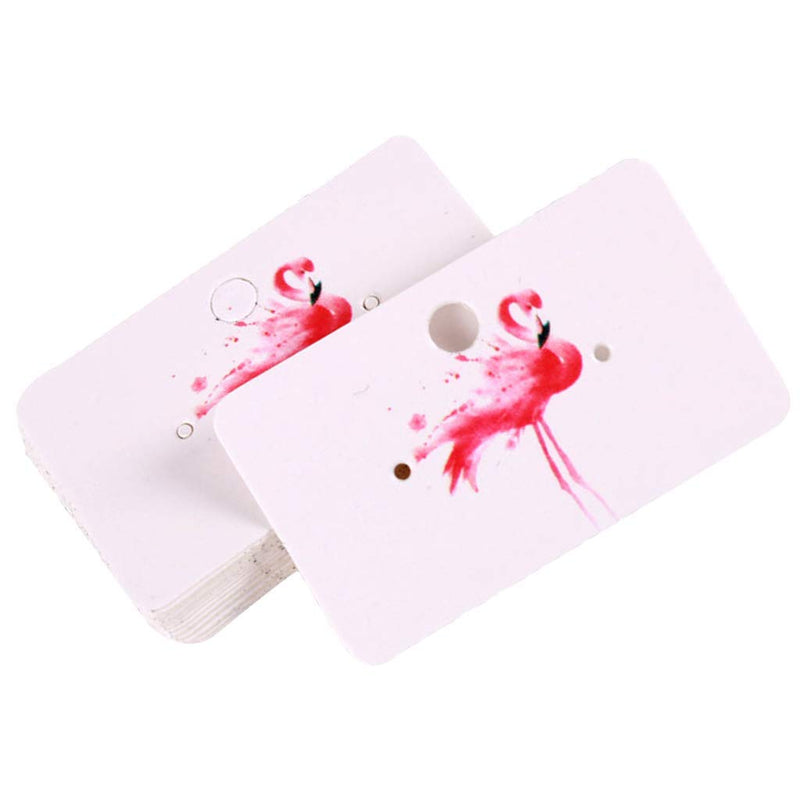 [Australia] - 100pcs Jewelry Display Cards Paper Cards Printing Jewelry Necklace Bracelet Pendant Label Display Jewelry Earring Ear Studs Cards Label - Flamingo 