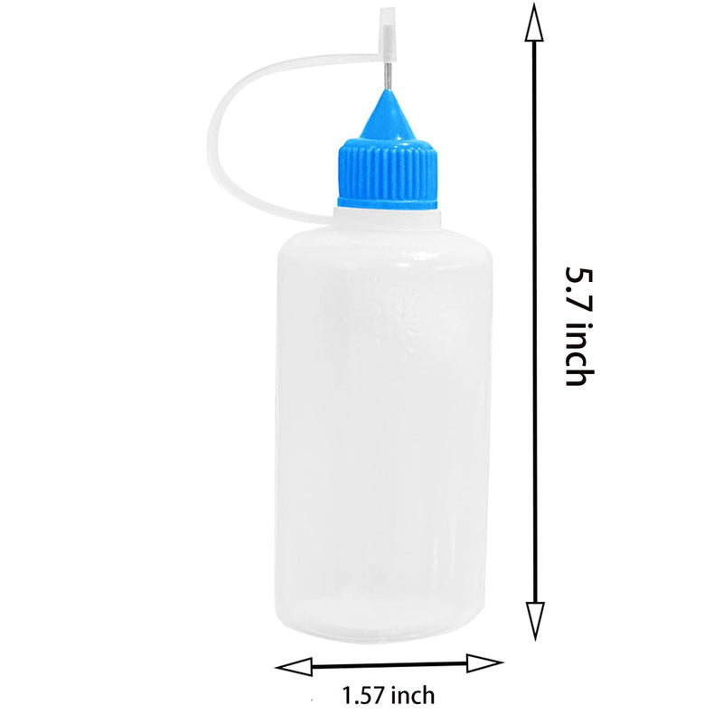 [Australia] - 4 Ounce Needle Tip Glue Bottle 6 Pcs Tip Applicator Bottle with 2 Funnel, for Glue, Liquid, Oil, DIY Crafts Etc, Multicolor Lids 