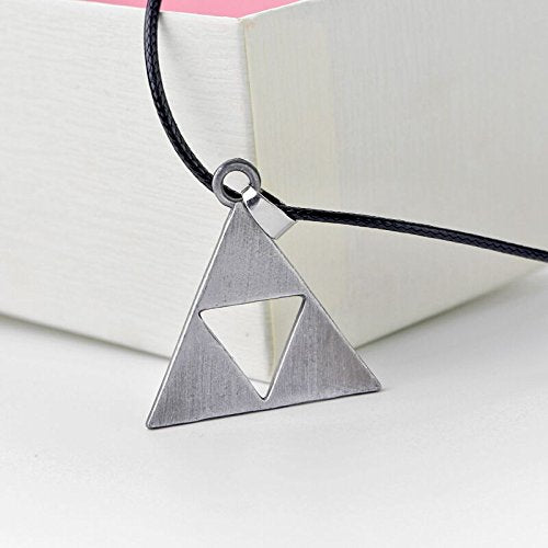 [Australia] - Antique Gold Plated Metal Leather Chain Zelda Pendant Necklace silver 