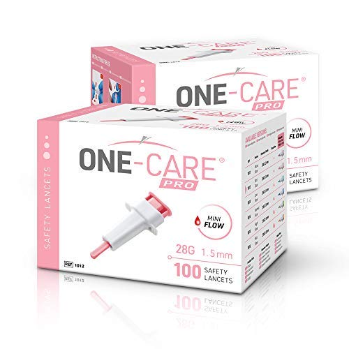 [Australia] - MediVena ONE-CARE PRO Safety Lancets, Top Push Button Activated, 28G x 1.5mm, 100/bx, Sterile, Gentle & Comfortable Sampling 