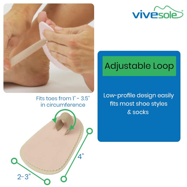 [Australia] - ViveSole Toe Straightener Splint [Pair] - Hammer Toe, Joint Realign Cushion Brace for Claw, Curled, Crooked Toe - Metatarsal Support Loop Guard Alignment Corrector Wrap for Tendon, Broken Toe Surgery 