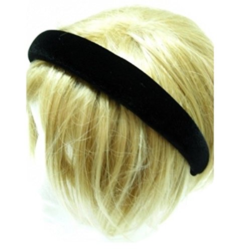 [Australia] - Black Velvet Feel Alice Hair Band Headband 2.5cm (1) Wide by Pritties Accessories Black 1 Count (Pack of 1) 