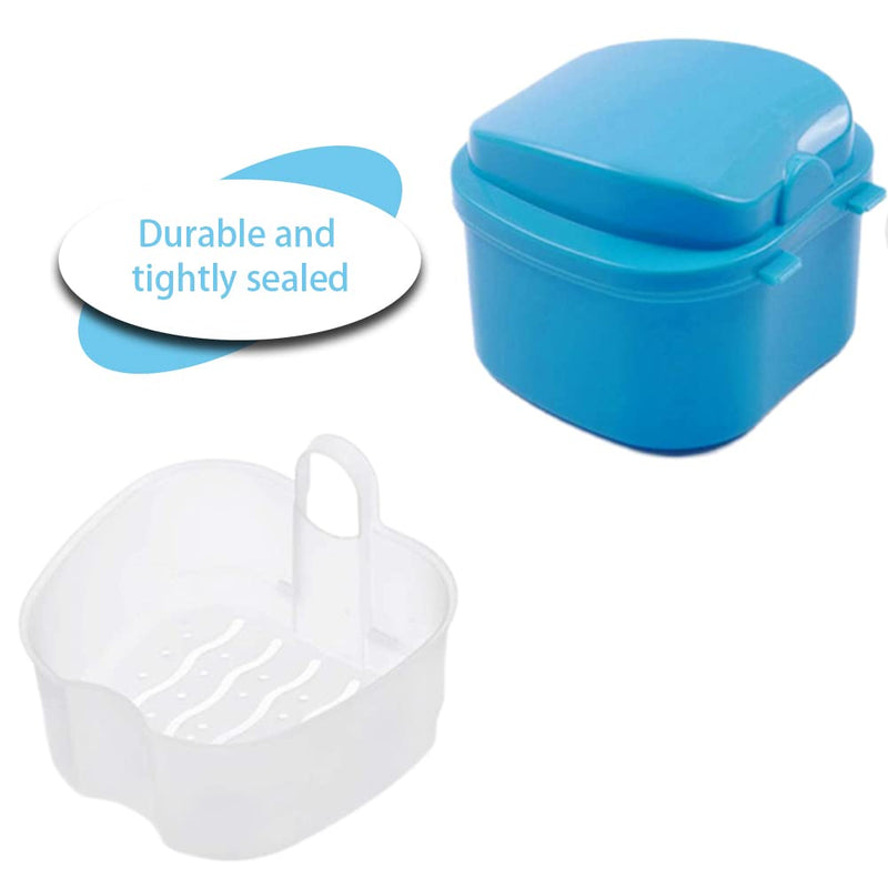 [Australia] - TAORANJU False Teeth Storage Container Orthodontic Retainer Case Denture Box Denture Bath Dental Retainer Box for Elderly and Adult Holder Denture Retainer Storage 