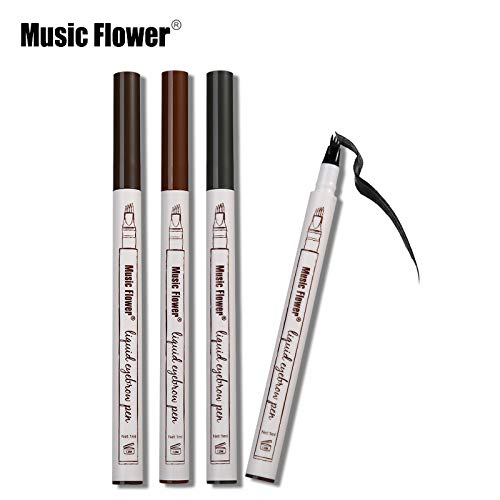 [Australia] - Mint Choice Music Flower Four Tip Eyebrow 24 Hour Tattoo Pen Long lasting, Waterproof and Smudge-Proof (Chestnut) Chestnut 