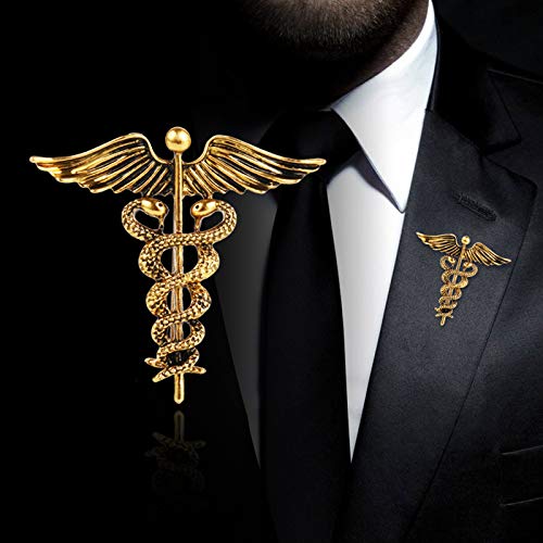 [Australia] - Retro Angel Wings Men's Badge Brooch Pin Snake Brooches Lapel Medal Women Shirt Collar Clothing Accessories silver 