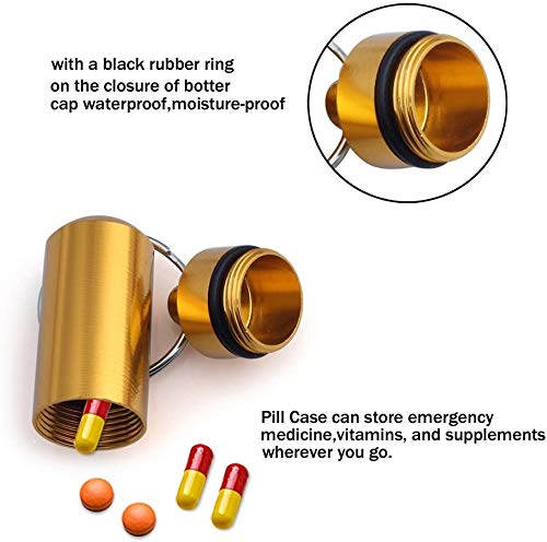 [Australia] - ZGTS 5PCS Waterproof Aluminum Pill Box Pocket Pill Case Portable Container Keychain Pill Holder Pill Container for Outdoor Travel Camping Multi Colors 