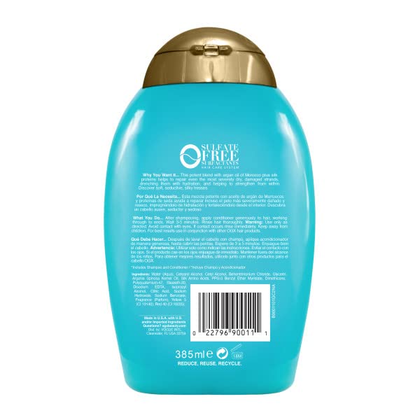 [Australia] - OGX Extra Strength Hydrate & Repair + Argan Oil of Morocco Conditioner for Dry, Damaged Hair, Cold-Pressed Argan Oil to Moisturize Hair, Paraben-Free, Sulfate-Free Surfactants, 13 Fl Oz 