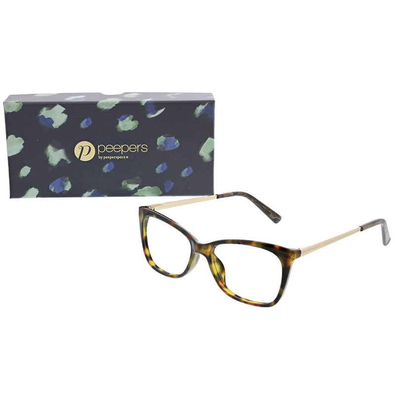 [Australia] - Peepers by PeeperSpecs Women's Blue Light Filtering Glasses - See The Beauty Tortoise 53 Millimeters 2 x 