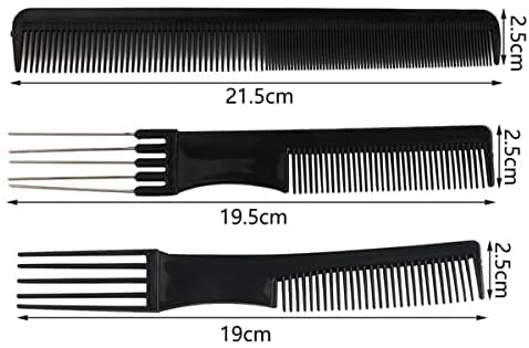 [Australia] - ONEBRAND 10Pcs Hair Comb Set - Hair Styling Pro Kit - Professional Barber Salon Gift - Portable Hairdressing Plastic Comb Set – Suitable for All Type Hair. (Black / 10 Piece Set) Black / 10 Piece Set 