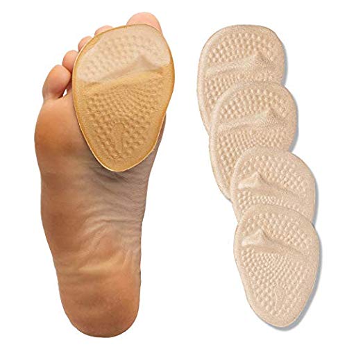 [Australia] - ZenToes Ball of Foot Cushions Pack of 4 Fabric Covered Gel Inserts for High Heels | Metatarsal Pads | Adhesive Shoe Insoles to Relieve Forefoot Pain 