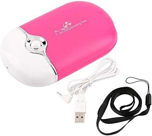 [Australia] - Feugole USB Mini Portable Fans Rechargeable Electric Bladeless Air Conditioning Refrigeration Blower Dryer Fan for Eyelash Extension Rose 