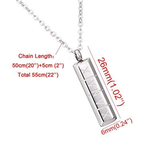 [Australia] - Pill Necklace,Womens Girls Small Pill Capsule Xanax ID Bar Pendant Stainless Steel Necklace Jewelry Silver 