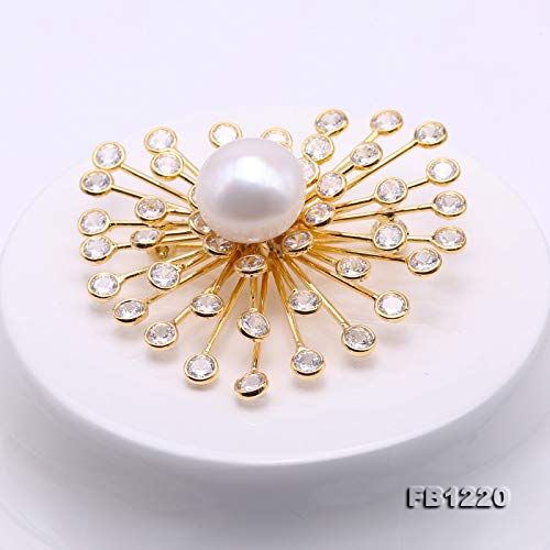 [Australia] - JYX Pearl Brooch 14.5mm White Freshwater Pearl Brooch Pin 