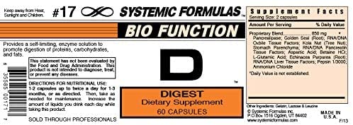 [Australia] - Systemic Formulas Bio Function #17 D Digest 60 Capsules. Helps Digestion of Heavy Meals and Absorption of Nutrients. 