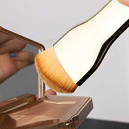 [Australia] - Angled Foundation Brush Makeup Face Kabuki Foundation Brush, Synthetic Professional Liquid Blending Mineral Powder Makeup Tools, Large Full Coverage Makeup Brushes (Golden) Golden 