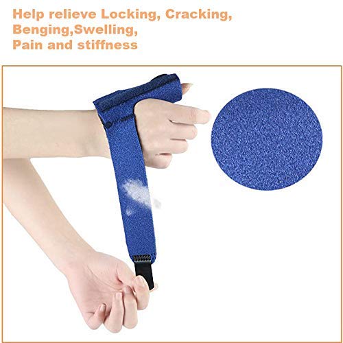 [Australia] - Trigger Finger Splint, Finger Knuckle Support Brace, Adjustable Brace for Straightening Curved, Bent, Locked and Mallet Finger Thumb,Ring,Index(Right) Blue Right hand 