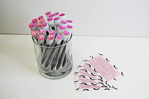 [Australia] - Pink Druzy Lash Extension Brush Wands | 20 Pack | Black Spoolie Brush in Test Tube with Sparkly Pink Druzy Jewel Cabochon on Lid Disposable Mascara Wand 