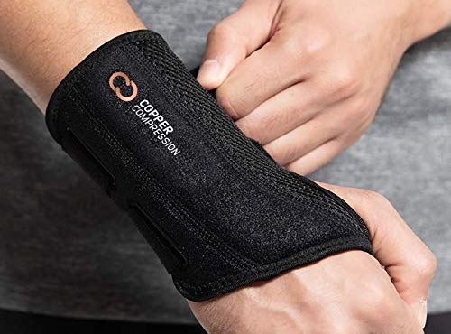 [Australia] - Copper Compression Recovery Wrist Brace - Copper Infused Adjustable Support Splint for Pain, Carpal Tunnel, Arthritis, Tendonitis, RSI, Sprain. Night Day Splint for Men Women - Fits Right Hand L-XL Right Hand Large/X-Large (Pack of 1) 