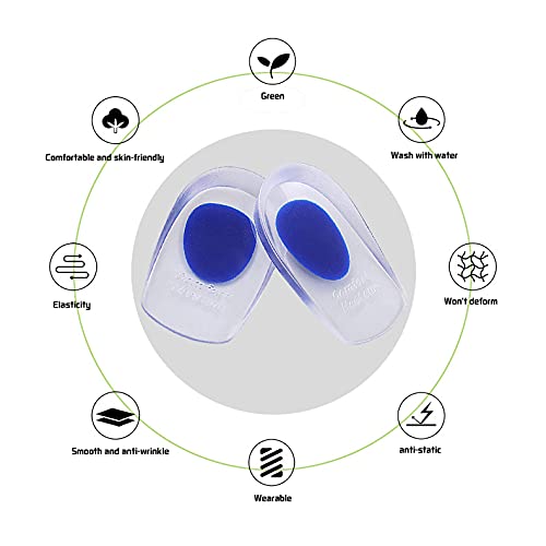 [Australia] - 3 Pairs Gel Heel Cups, Silicone Heel Cup Pads for Plantar Fasciitis, Heel Spur & Achilles Pain, Gel Heel Cups and Cushions Absorbing Support (Men/Large) 