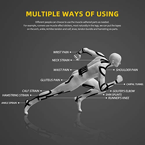 [Australia] - OK TAPE Kinesiology Tape 10 inches Precut, 20 Strips, Cotton Elastic Athletic Tape Latex Free, 2inch x 16ft, Navy Blue 