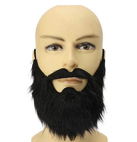 [Australia] - VIGUEUR Mustaches Self Adhesive - Costume Party Male Man Fake Beard Moustache Black (1pc) 
