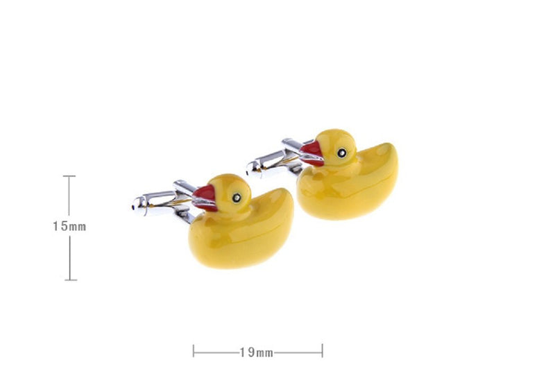 [Australia] - MRCUFF Rubber Duckie Duck Ducky Pair Cufflinks in a Presentation Gift Box & Polishing Cloth 