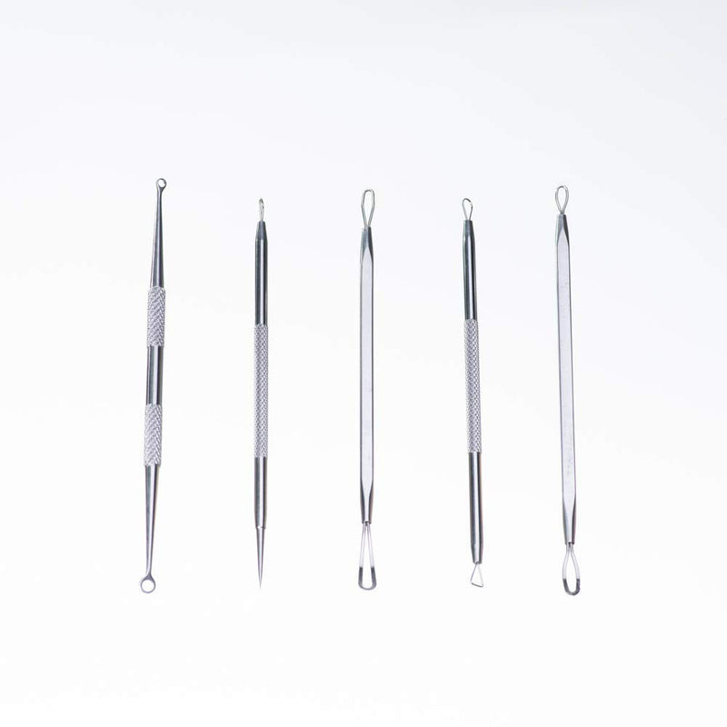 [Australia] - Coeprix Blackhead Remover – 5Pcs Pimple Popper Tool Kit – Professional Stainless Steel Comedone Extractors - Blemish Removal Acne Treatment - Fat Granule Whitehead Scraper Zit Poppers (Silver) 