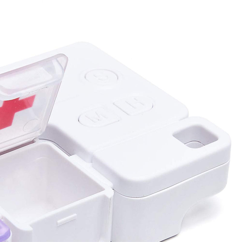 [Australia] - Portable Pill Box with Smart Reminder Alarm, 14 Grids Intelligent Electronic Digital Timer AM and PM Medicine Dispenser, Weakly Pill Organiser for Outdoor Travel Work 