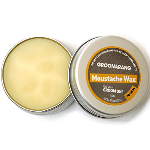 [Australia] - Groomarang Moustache & Beard Wax 15ml | Extra Strong Hold Styling Wax to Shape and Nourish Your Moustache and Beard | All-Natural, Organic, Cruelty Free | Gifts for Him 