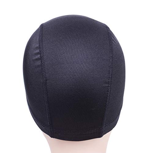 [Australia] - 2 pcs/lot Black Dome Cap for Wig Making Stretchable Hairnets with Wide Elastic Band (L) L 2 PCS Dome Cap 