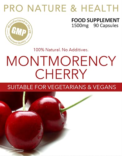[Australia] - Montmorency Cherry Supplement | 1500mg x 90 Cherry Capsules | 100% Natural High Strength | UK Manufactured To GMP Standards (Good Manufacturing Practice) 
