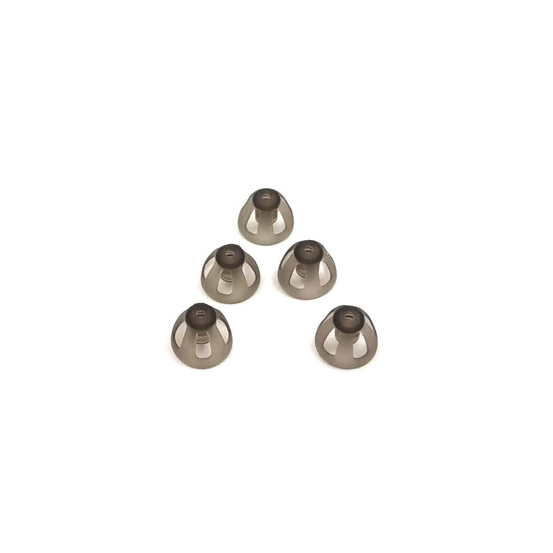 [Australia] - Hearing Aid Domes Smoky Gray Tips Ear Pieces Comfortable for Open Fit BTE Sound Amplifier PSAP Kit Invisible 8mm (M * 5) 