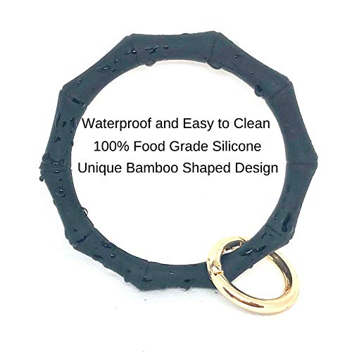 [Australia] - Hadley Mae Designs Key Ring Bracelet Keychain Wristlet Keychain Bangle Key Ring Gray 