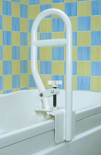 [Australia] - Homecraft Steel Grab Bar, Safety Rail and Mobility Aid Bathtub Clamp for Elderly, Handicapped and Disabled User Support single 